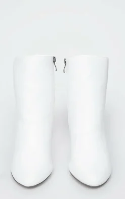 White Behati Faux Leather Ankle Boots