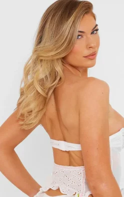 White Broderie Frill Edge Bandeau Corset