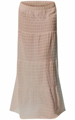 White Bubble Textured Maxi Skirt