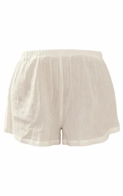 White Cheesecloth Floaty Shorts