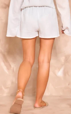 White Cheesecloth Shorts
