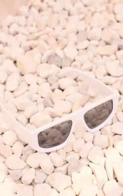 White Chunky Clear Frame Visor