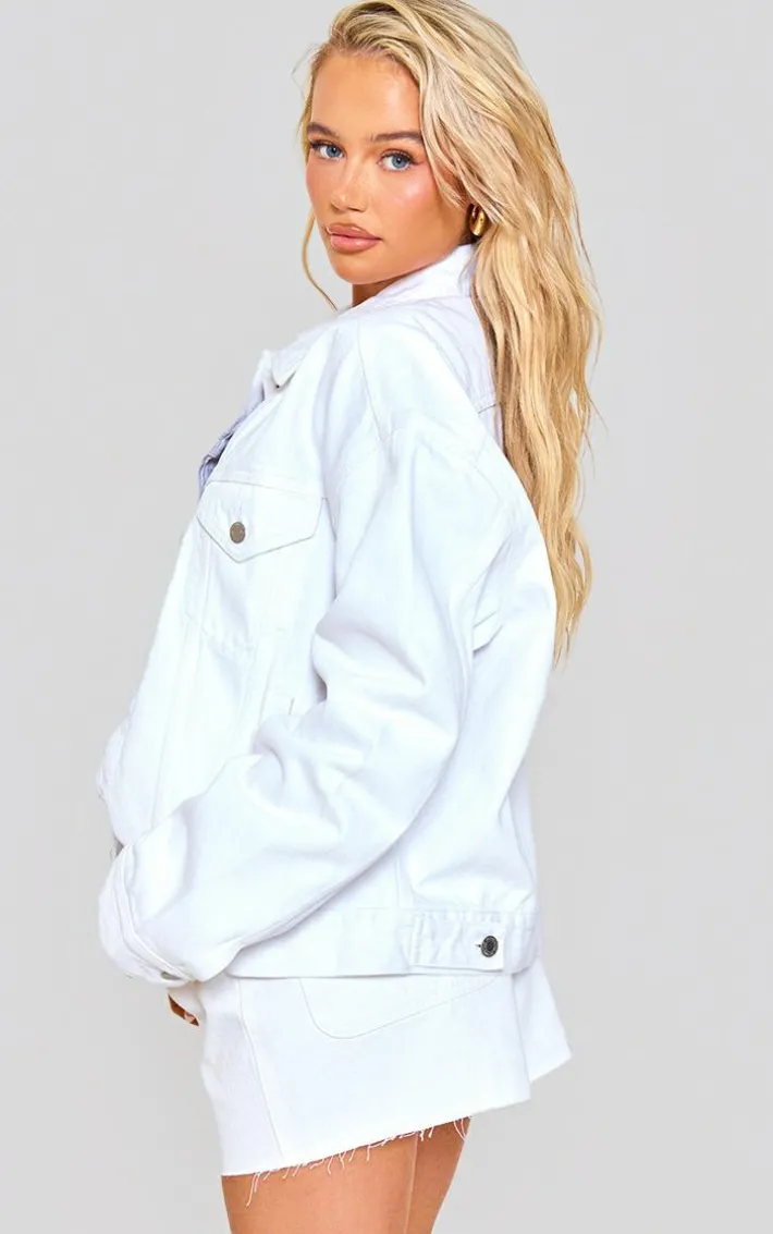 White Classic Oversized Denim Jacket