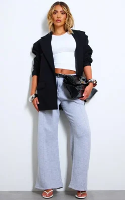 White Contour Crew Neck Fitted Vest Top