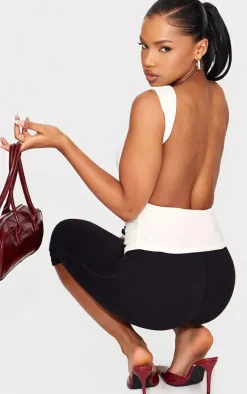 White Contour Jersey Backless Long Top