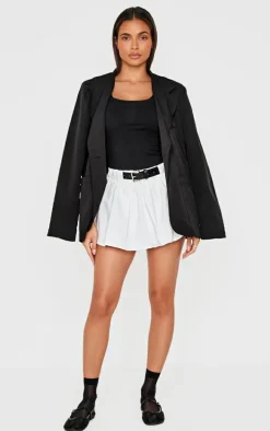 White Cotton Poplin Frill Belt Detail Bloomers