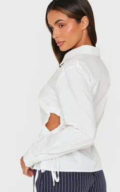 White Cut Out Side Detail Shirt