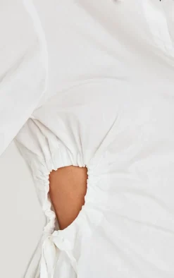 White Cut Out Side Detail Shirt