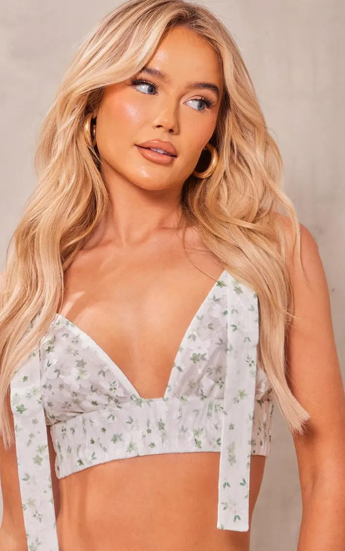 White Floral Lace Bralet