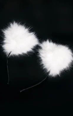 White Fluffy Cat Ears