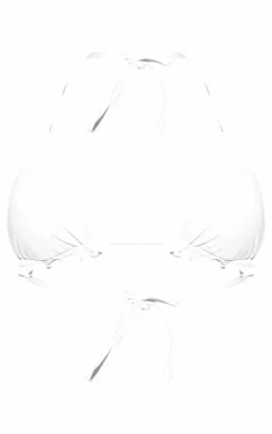 White Frill Edge Padded Bikini Top