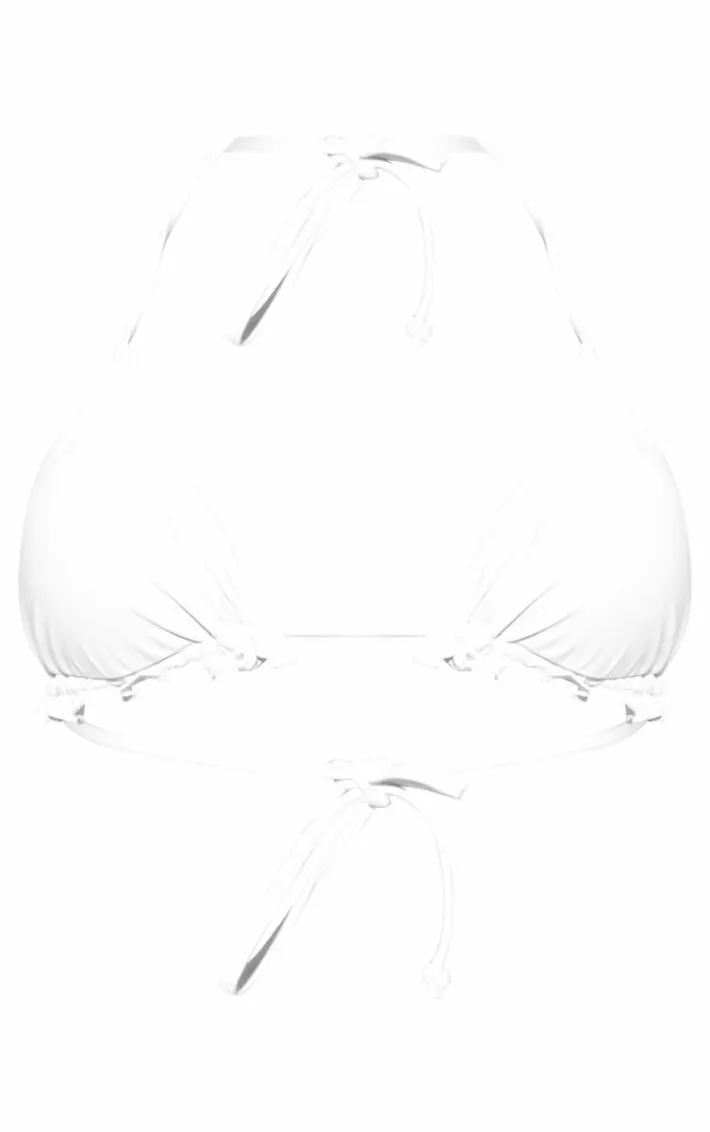 White Frill Edge Padded Bikini Top