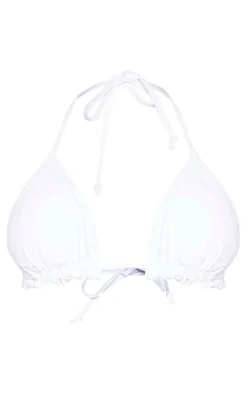 White Frill Edge Padded Bikini Top