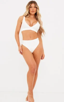 White High Waisted High Leg Mix & Match Bikini Bottom