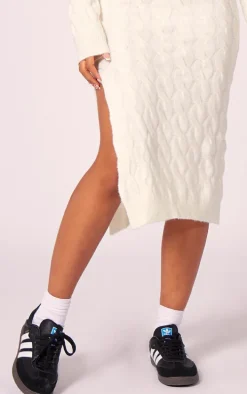 White Knit Maxi Dress