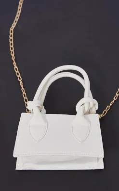 White Knot Handle Mini Grab Bag