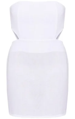 White Linen Bandeau Bow Back Shift Dress