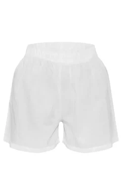 White Linen Look Floaty Shorts
