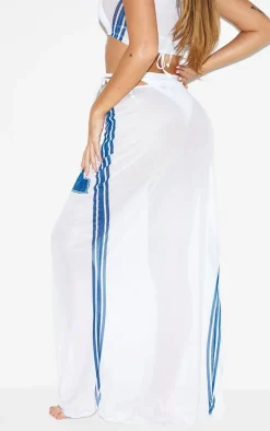 White Mesh 21 Maxi Side Split Beach Skirt