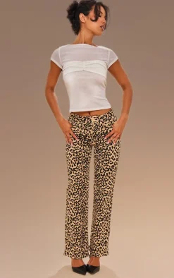 White Mesh Bust Panel Detail Tshirt