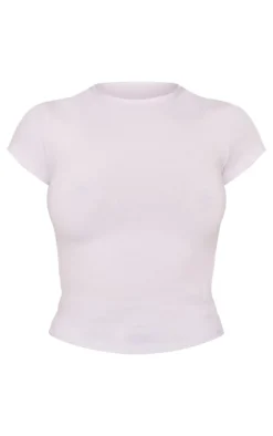 White Modal Cotton Longline Fitted T Shirt
