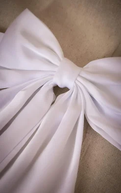 White Oversized Bow Hair Clip