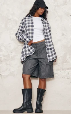 White Oversized Flannel Shirt