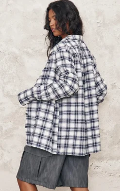 White Oversized Flannel Shirt