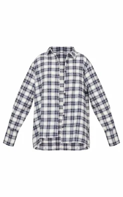 White Oversized Flannel Shirt