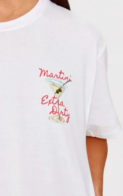 White Oversized Martini T Shirt