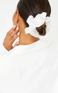 White Oversized Organza Scrunchie