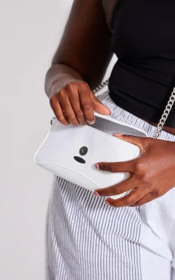 White Patent Envelope Cross Body Bag