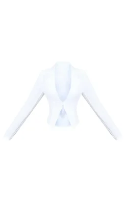 White Plunge Hook & Eye Shirt