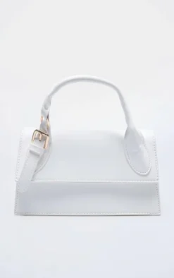 White Pu Rectangle Crossbody Bag
