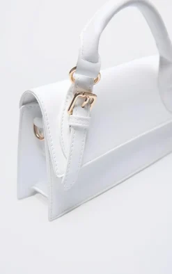 White Pu Rectangle Crossbody Bag