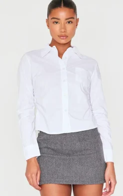 White Ruched Side Shirt