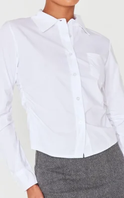 White Ruched Side Shirt