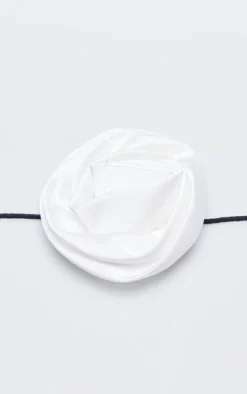 White Satin Ruffle Corsage