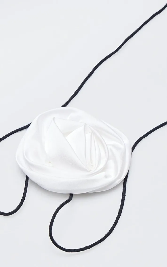 White Satin Ruffle Corsage