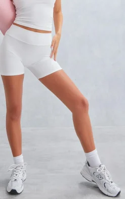 White Sculpt Ruched Bum Gym Shorts