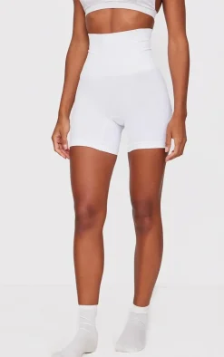 White Shapewear High Waist Control Shorts