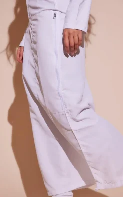 White Shell Double Zip Midaxi Skirt