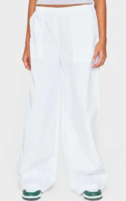 White Shell Wide Leg Pants