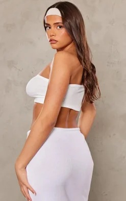 White Snatched Rib Bandeau