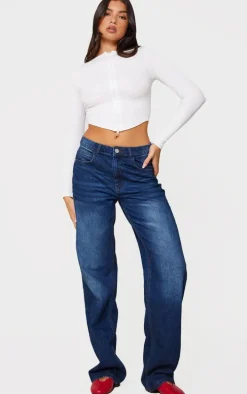 White Snatched Rib Double Zip Top