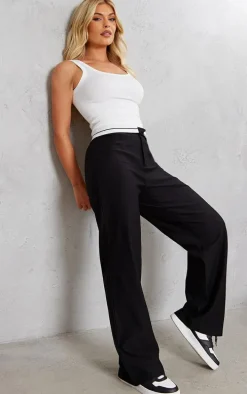 White Snatched Rib Scoop Vest