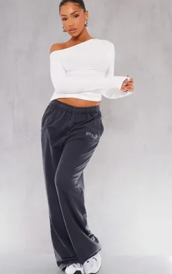 White Soft Touch Jersey Ruche Side Long Top