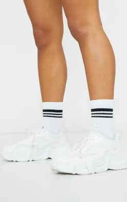 White Stripe Sports Socks