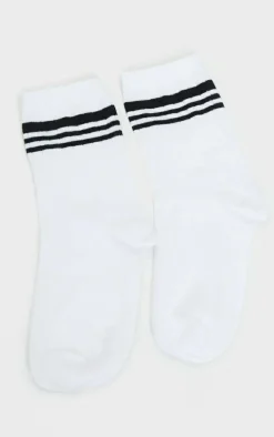 White Stripe Sports Socks