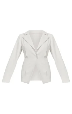 White Tailored Fitted Blazer